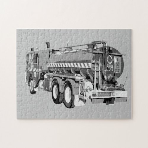 Grey Fire Truck Oil Paint Jigsaw Puzzle