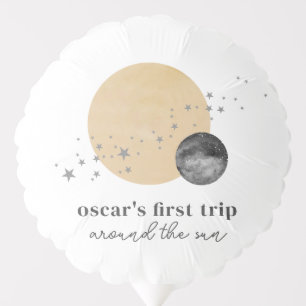 Grey First Trip Around The Sun Balloon