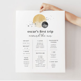 Grey First Trip Around The Sun Milestone Poster