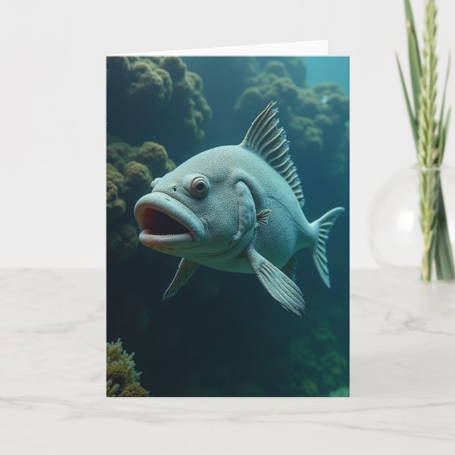 Grey Fish Illustration Card (Front)