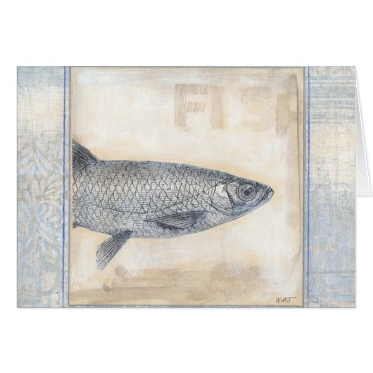 Grey Fish on Beige Background Cards (Front Horizontal)