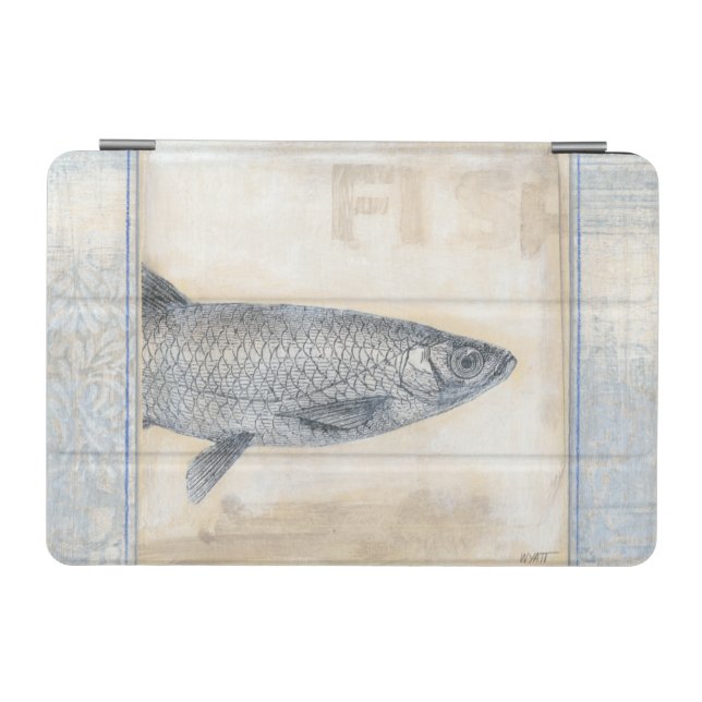 Grey Fish on Beige Background iPad Mini Cover (Horizontal)