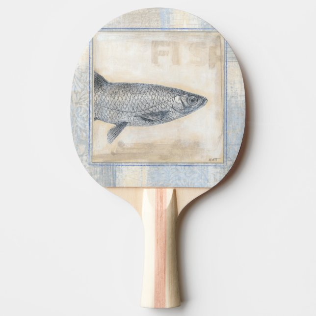 Grey Fish on Beige Background Ping-Pong Paddle (Front)