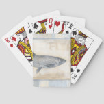 Grey Fish on Beige Background Poker Cards
