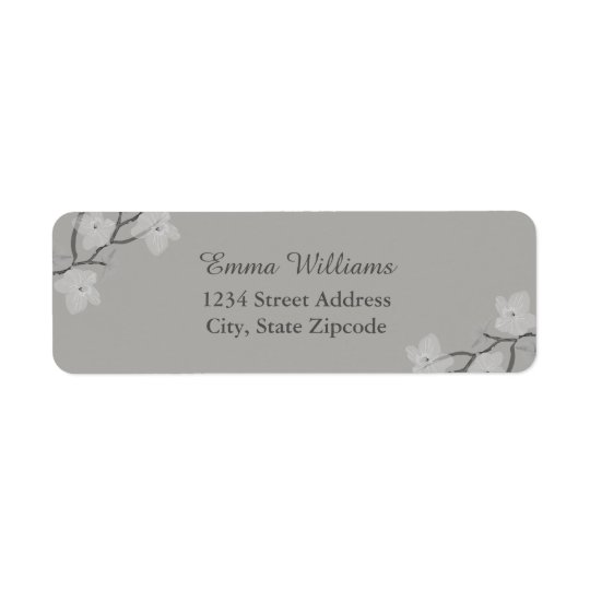 Grey Floral Address Labels