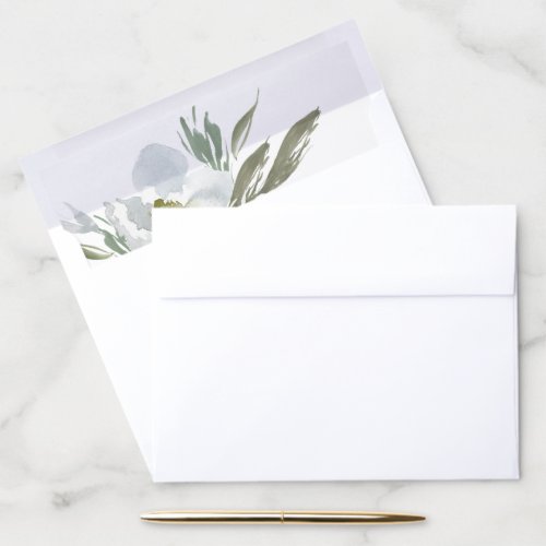 Grey Floral and Greenery Envelope Liner