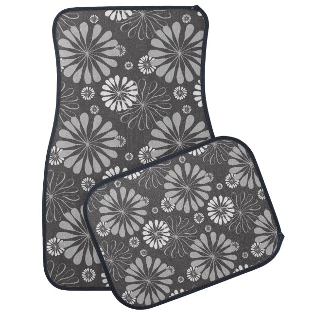 grey floral cat mats (Set)