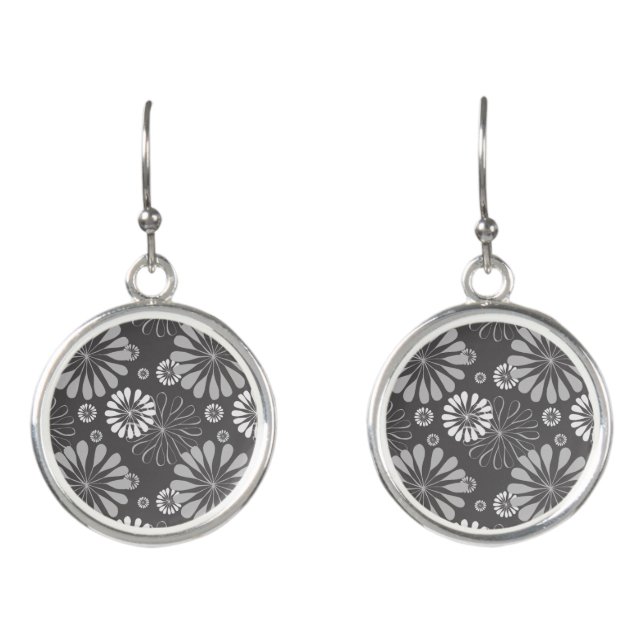 grey floral earrings (Front)