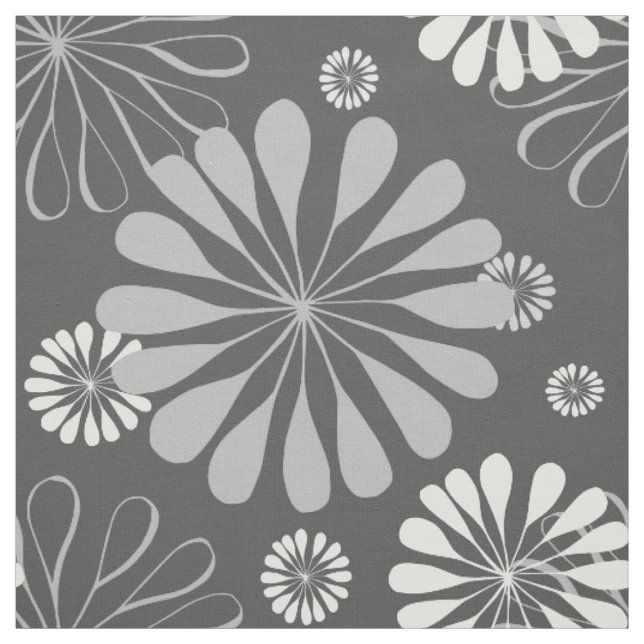 grey floral fabric (Swatch)