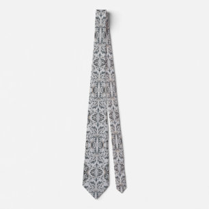 Grey Floral Neck Tie