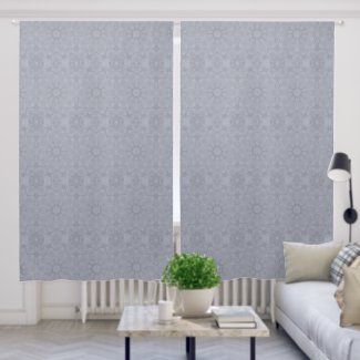 Grey Floral Pattern Drapes Curtains