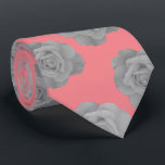 Grey Floral Rose Flowers Coral Pink Orange Elegant Neck Tie<br><div class="desc">Designed with cool floral patterns in custom orange pink background that makes a great gift or party favor for birthdays,  weddings,  wedding anniversary or any events or celebrations!</div>