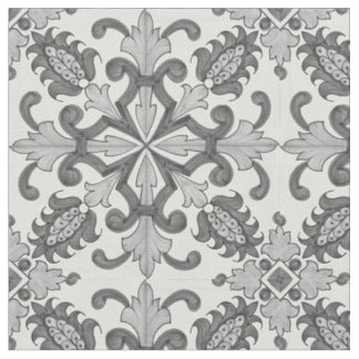 Grey Floral Victorian Fabric