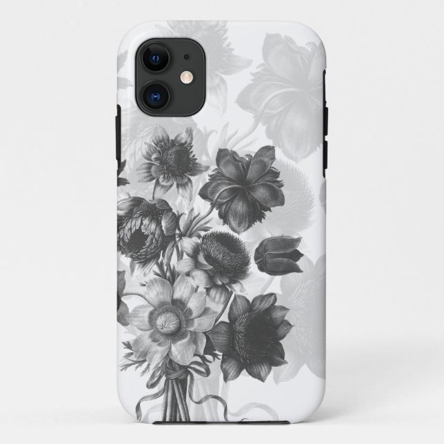 Grey Flower Bouquet Custom iphone 5 Case (Back)