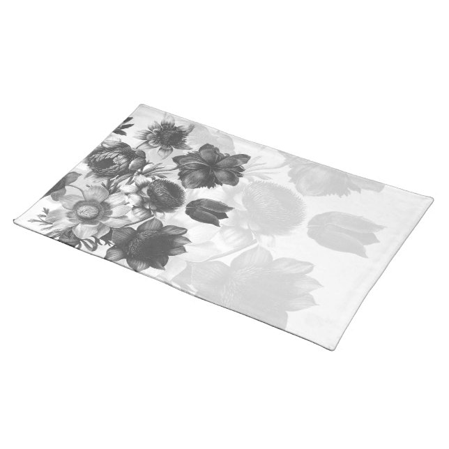 Grey Flower Bouquet Custom Placemats (On Table)