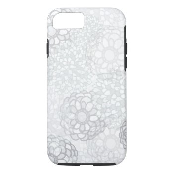 Grey Flower Burst Design Iphone 8/7 Case by greatgear at Zazzle