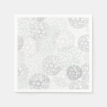Grey Flower Burst Design Napkins by greatgear at Zazzle