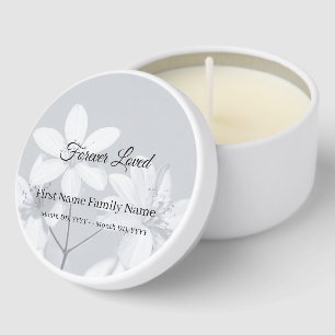 Grey flower funeral mini candle favors