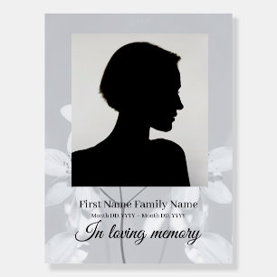 Grey flower funeral welcome sign foam bord
