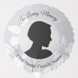 Grey flower memorial balloon