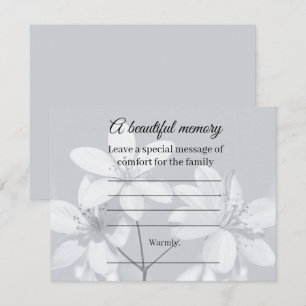 Grey flower Memorial Message Card