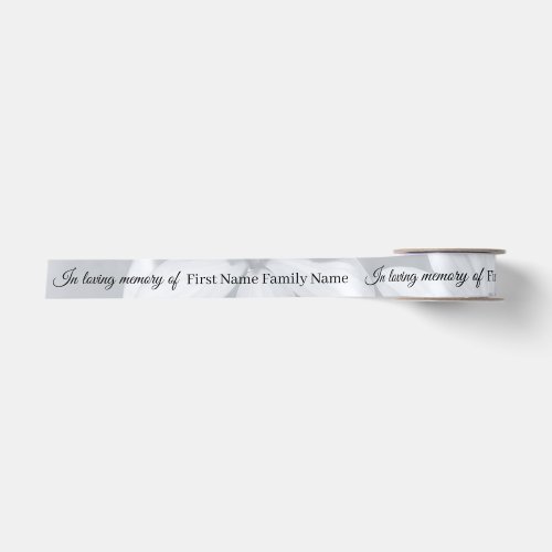 Grey flower memorial ribbon