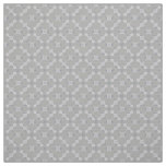 Grey Flowers &amp; Square Polka Dots Fabric