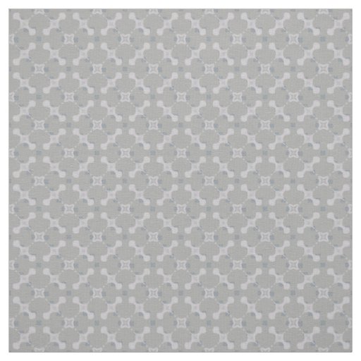 Grey Flowers & Square Polka Dots Fabric