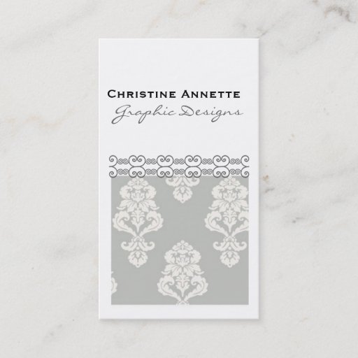 Customizable Grey Fluer Elegant Design Business Card