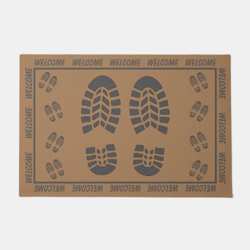 Grey Footprints and Welcome Doormat