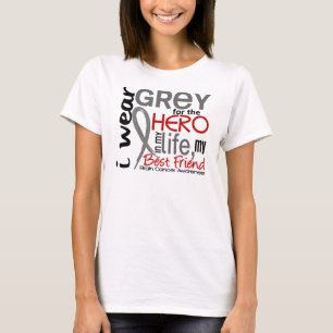 Grey For My Hero 2 Best Friend Brain Cancer T-Shirt