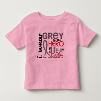 Grey For My Hero 2 Daddy Brain Cancer Toddler T-shirt