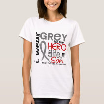 Grey For My Hero 2 Son Brain Cancer T-Shirt