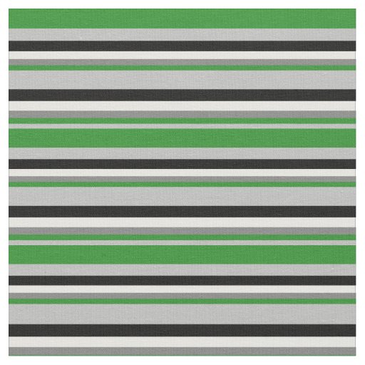 Grey, Forest Green, Gray, White & Black Colored Fabric