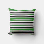 [ Thumbnail: Grey, Forest Green, Gray, White & Black Colored Throw Pillow ]