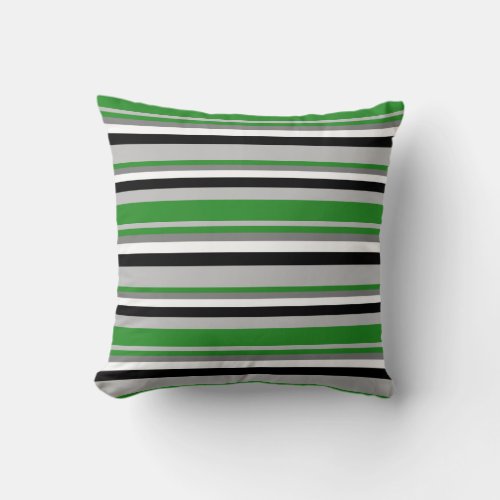 Grey Forest Green Gray White  Black Colored Throw Pillow