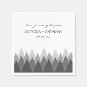 Grey Forest Range Woodland Wedding Napkins