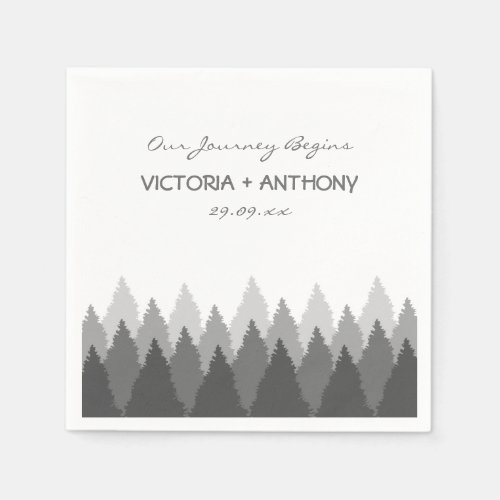 Grey Forest Range Woodland Wedding Napkins