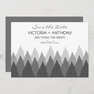 Grey Forest Range Woodland Wedding Save The Date