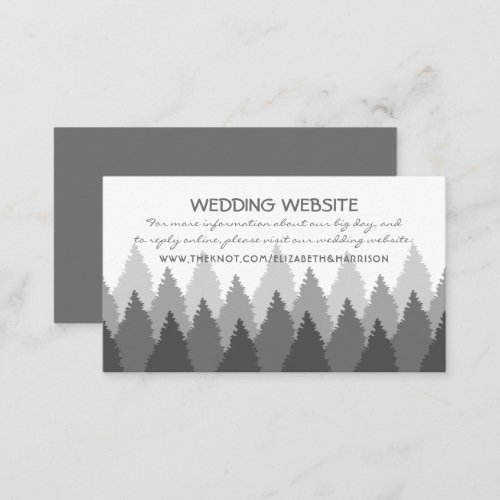 Grey Forest Range Woodland Wedding Website Enclosure Card
