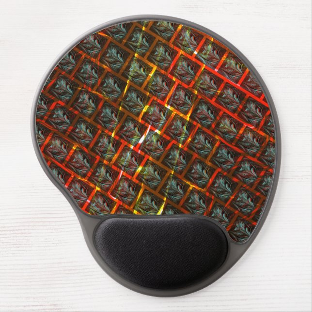 Grey 'framed eyes', grazes, squares or red grating gel mouse pad (Front)