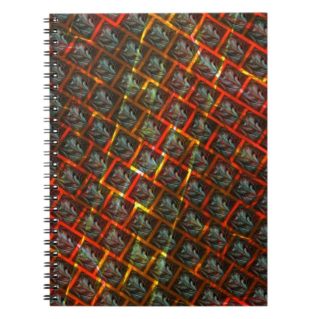 Grey 'framed eyes', grazes, squares or red grid. notebook (Front)