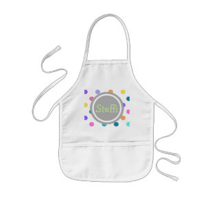 Grey fun dots of confetti color kids apron