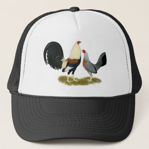 Grey Game Fowl Pair Trucker Hat