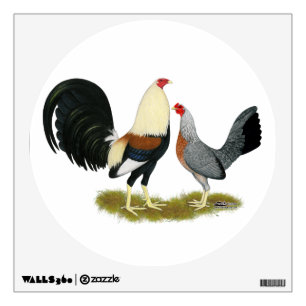 Grey Game Fowl Pair Wall Sticker