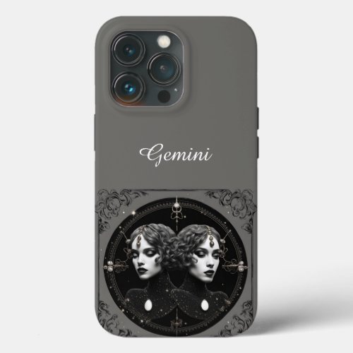Grey Gemini Zodiac Sign iPhone  iPad case