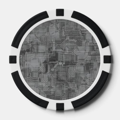 Grey Geometric Abstract TPD Poker Chips