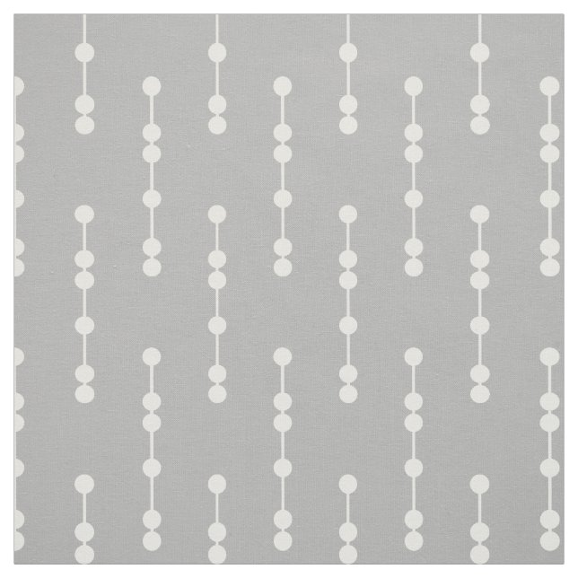 Grey Geometric Dots Pattern Fabric (Swatch)