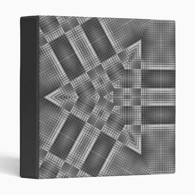 Grey Geometric Pattern 3 Ring Binder (Front/Spine)