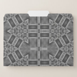 Grey Geometric Pattern File Folder